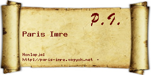 Paris Imre névjegykártya